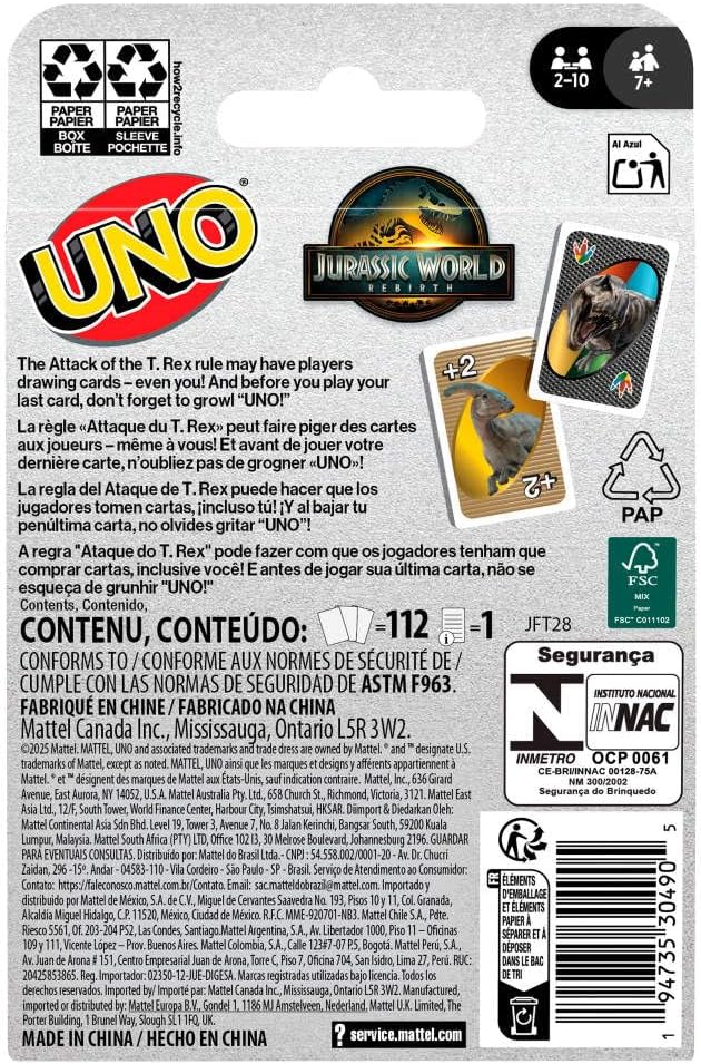 Mattel Games UNO Jurassic World Rebrith