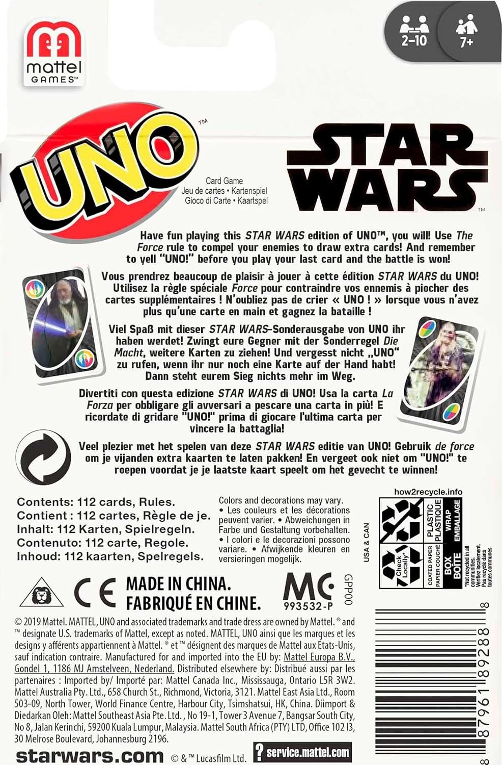 Jogo cartas UNO Star Wars